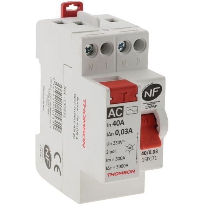 THOMSON Interrupteur différentiel a vis - 40A type AC NF