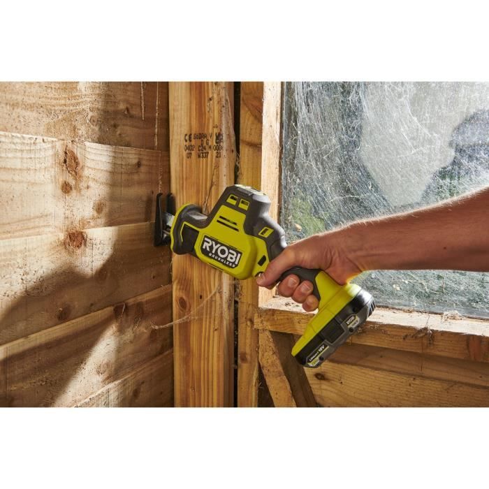 Image secondaire de Scie sabre 1 main - RYOBI - Brushless - 18V - Compacte - 0-3 000 cp/min - Course de lame 16 mm - Capacité bois 90 mm