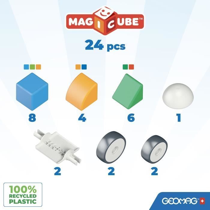 Image secondaire de Blocs magnétiques - GEOMAG - Mon petit monde en formes - 25 pieces - Éducatif - Plastique recyclé - Des 12 mois