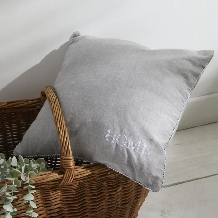 Cuscino - TODAY - CHARME - Chambray x Petite broderie Capucine - 40 x 40 cm