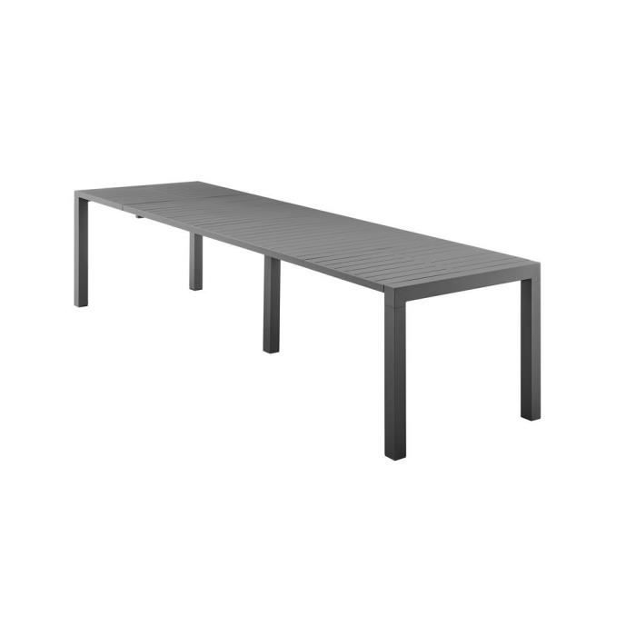 Table de jardin extensible mode papillon - extensible des 2 côtés - Aluminium - 200/260/320 X 100 X 75 cm