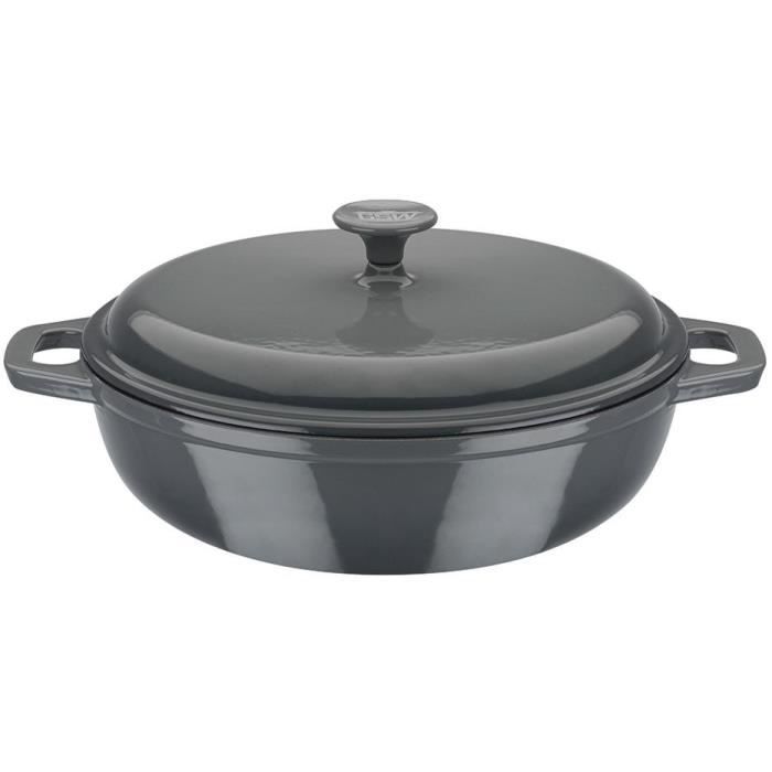 Casseruola in ghisa massiccia - GSW - GREY SHADOW - 30 cm - Rotonda - Induzione - Grigio