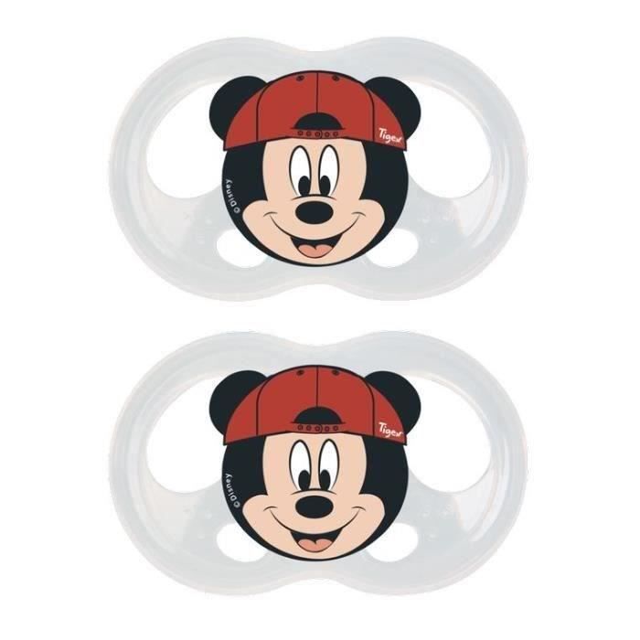 TIGEX Lot 2 sucettes Soft Touch Friends Mickey - 18-36 mois