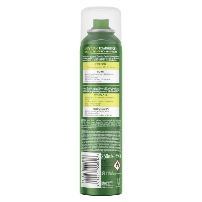 TIMOTEI Lot de 6 Sprays Fixant a l'Extrait Naturel de Citron Fixation Forte pendant 24h - 250ml