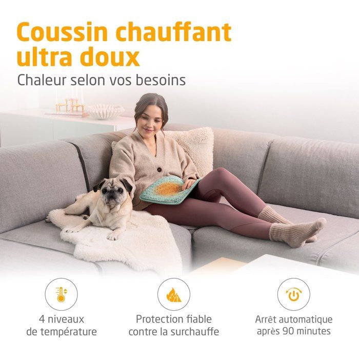 Image secondaire de Coussin Chauffant Ultra Doux MEDISANA avec 4 Réglages - Vert