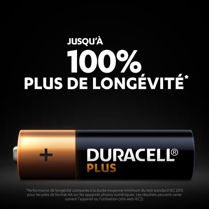 Duracell Plus Piles alcalines AA, 1,5V LR6 MN1500, paquet de 24