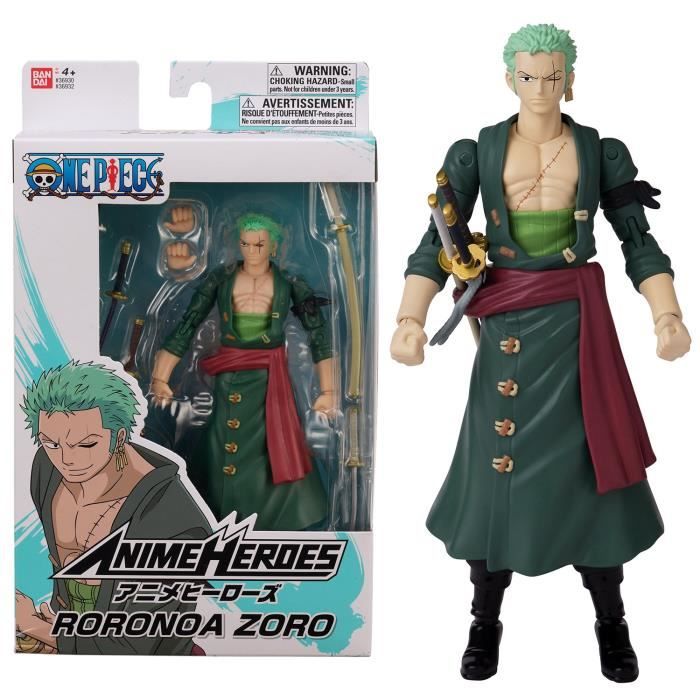 BANDAI Anime Heroes - One Piece - Figura di eroi anime 17 cm - Roronoa Zoro