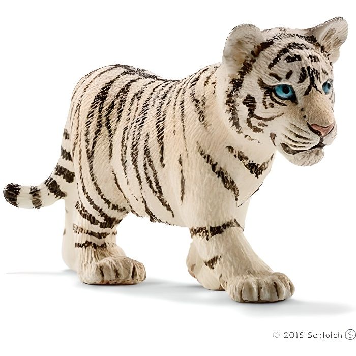 SCHLEICH Figurine 14732 - Animal de la savane - Bébé tigre blanc