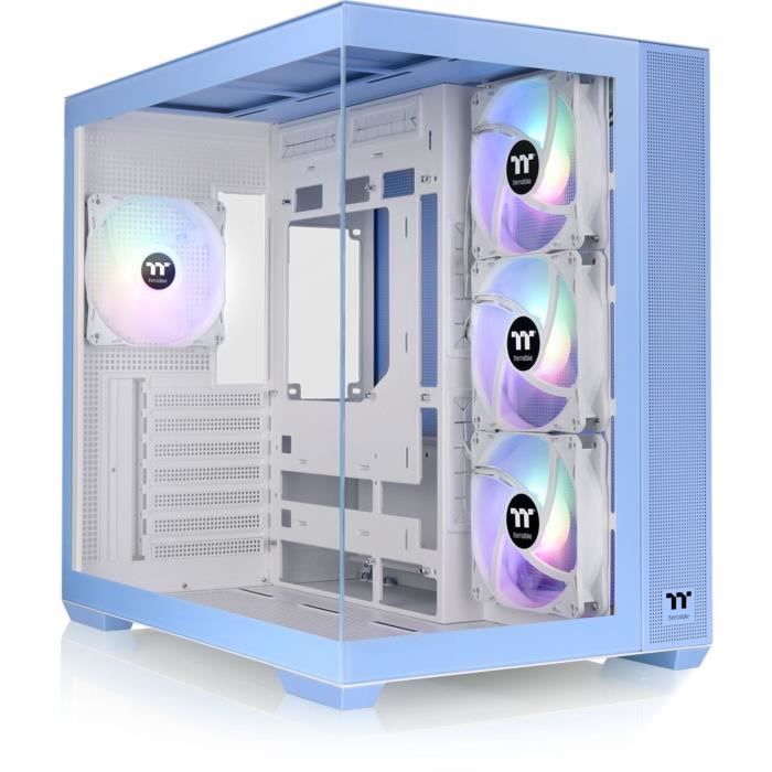 Boîtier PC - THERMALTAKE - View 380 TG ARGB Hydrangea Blue - Moyen tour - ATX - Verre trempé - Bleu