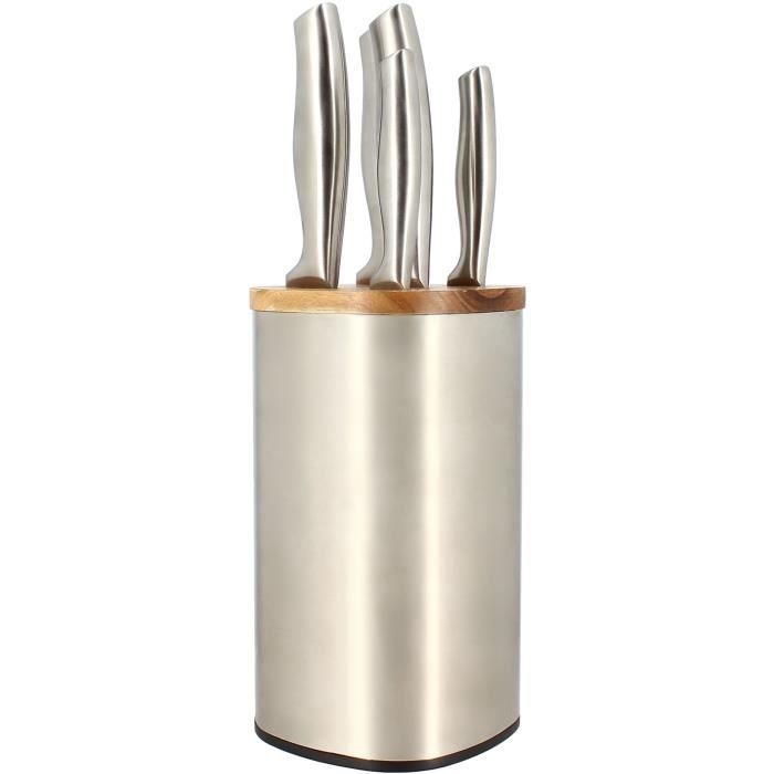 Ceppo portacoltelli 5 pezzi - MENASTYL - 5041070 - Acciaio inossidabile - Legno