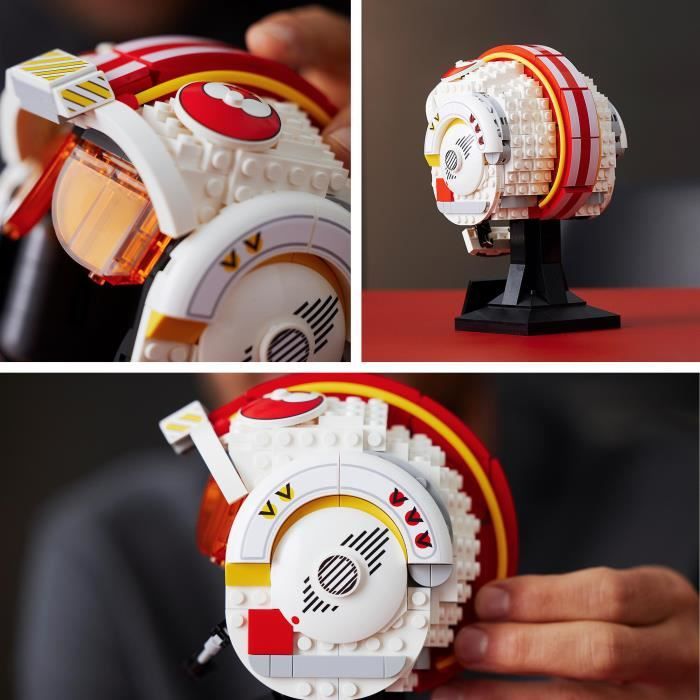 LEGO 75327 Star Wars Le Casque Red Five De Luke Skywalker Modele Réduit de Collection, Maquette a Construire, Décoration et Cadeau