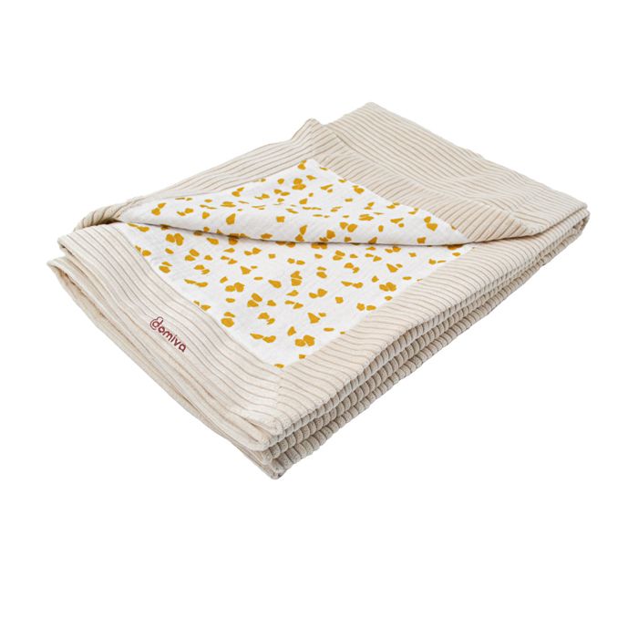Couverture réversible esprit safari pour bébé Beige 75x100 cm