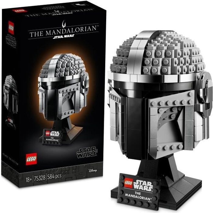 LEGO 75328 Star Wars The Mandalorian Helmet Kit de modelo coleccionable para construir, decorar y regalar para adultos