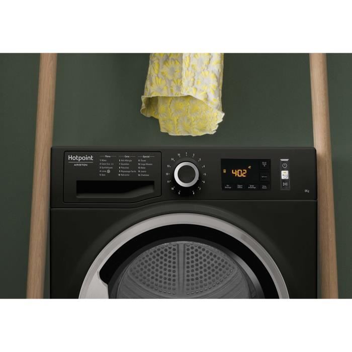 Seche-linge a condensation HOTPOINT NTCM108BKFR - 8 kg - Noir - Classe B
