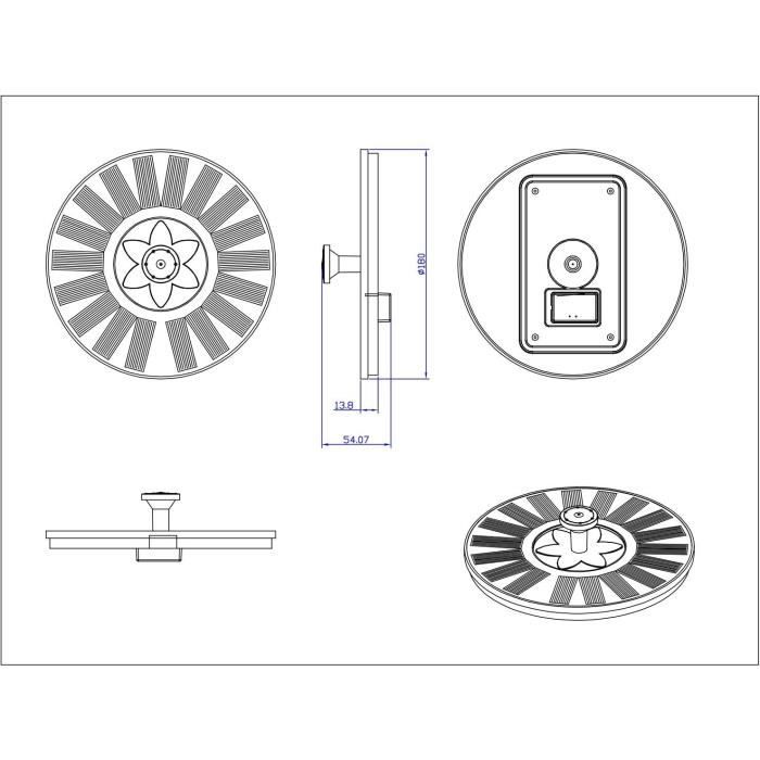 Fontaine solaire GALIX G2328 - En résine TPE - Panneau solaire mono 9V - Livrée avec pompe