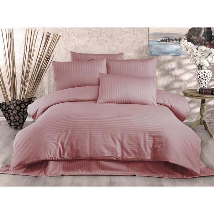 Completo letto - 1 copripiumino 220 x 240 cm + 2 federe 60 x 60 cm - 70% poliestere, 30% cotone - Cipria