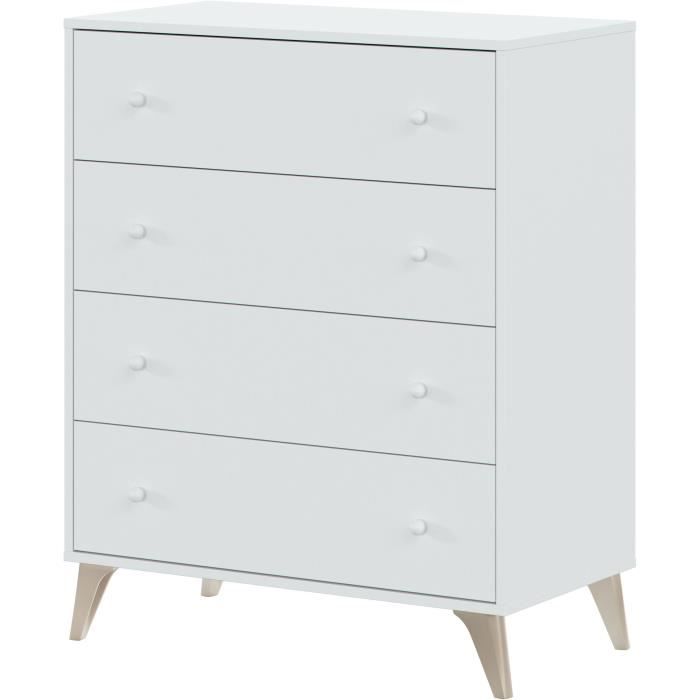 Chest of drawers - Sweet - 4 drawers - White - 95 x 77.5 x 40 cm