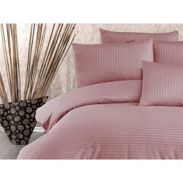 Image secondaire de Parure de lit - 1 housse de couette 220 x 240 cm + 2 taies d'oreiller 60 x 60 cm - 70% polyester, 30% coton - Poudre