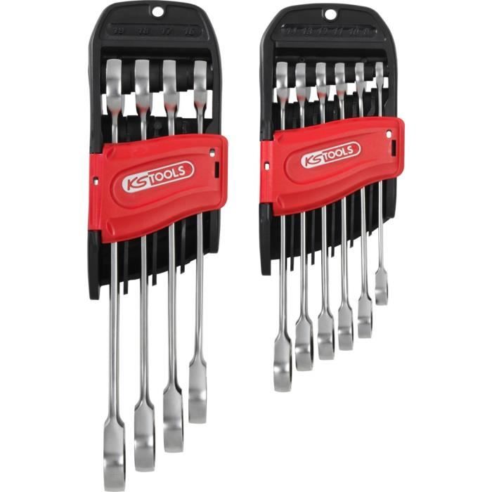 Jeu de 10 clés mixtes - KS TOOLS - 503.4250 - Clés mixtes a cliquet Gearplus - 8 a 19 mm