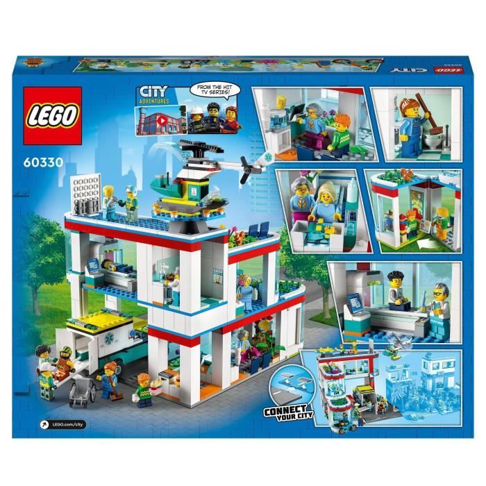 Lego 60330 Ospedale Cittadino, Set Di Costruzione, Camion Ambulanza Giocattolo, Elicottero E 12 Minifigure Per Bambini Dai 7 Anni In su