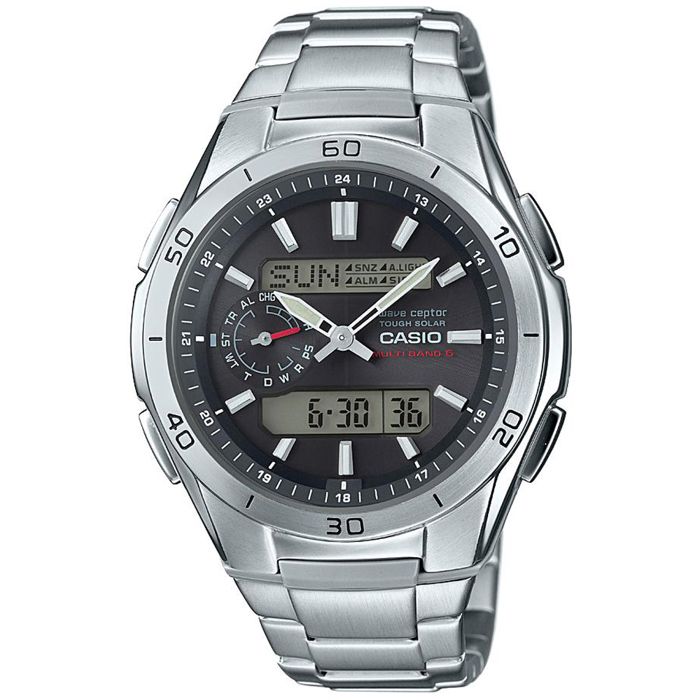 CASIO - Orologio in acciaio inossidabile - WAVECEPTOR - Grigio