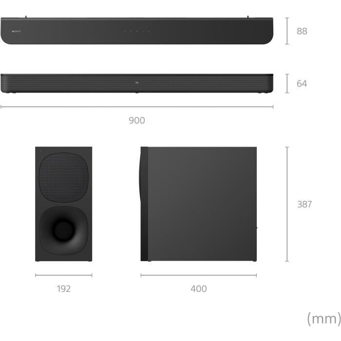 Sony HT-SD40 - Barre de son 2.1 - Caisson de basse 330W - Haut-parleurs X-Balanced - Bluetooth