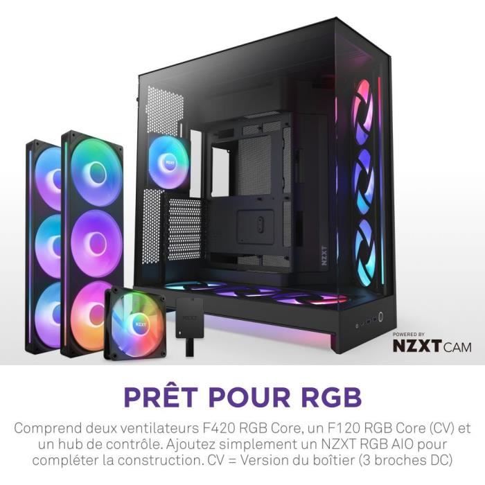 Image secondaire de Boîtier PC NZXT H9 Flow RGB+ - Moyen-Tour avec Ventilateurs RGB