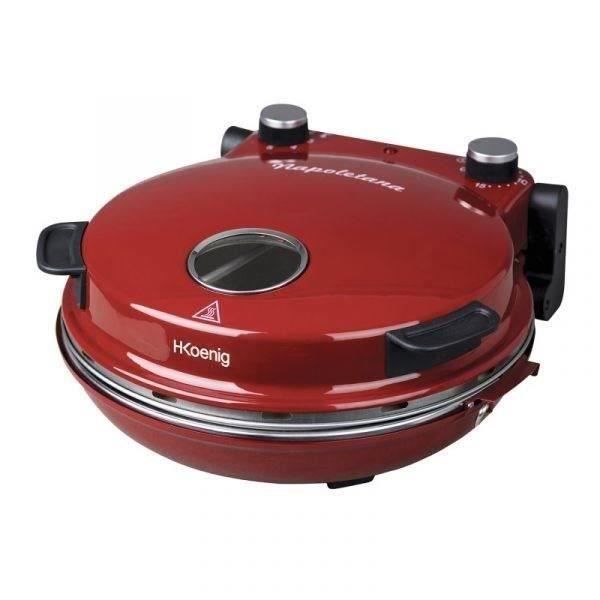 HKoeNIG NAPL350 - Forno per Pizza Napoletana - Fino a 350°C - 32cm - 1200W - Timer - Piano cottura in pietra ceramica