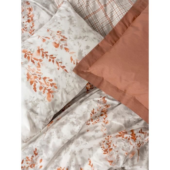Image secondaire de Parure de lit - 1 housse de couette 220 x 240 cm + 2 taies d'oreiller 60 x 60 cm - 100% coton renforcé - Cannelle
