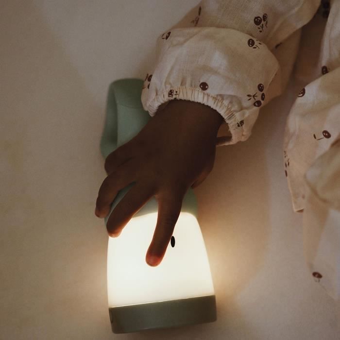 BEABA , Veilleuse et lampe torche 2 en 1 nomade, rechargeabe USB, Vert Sauge