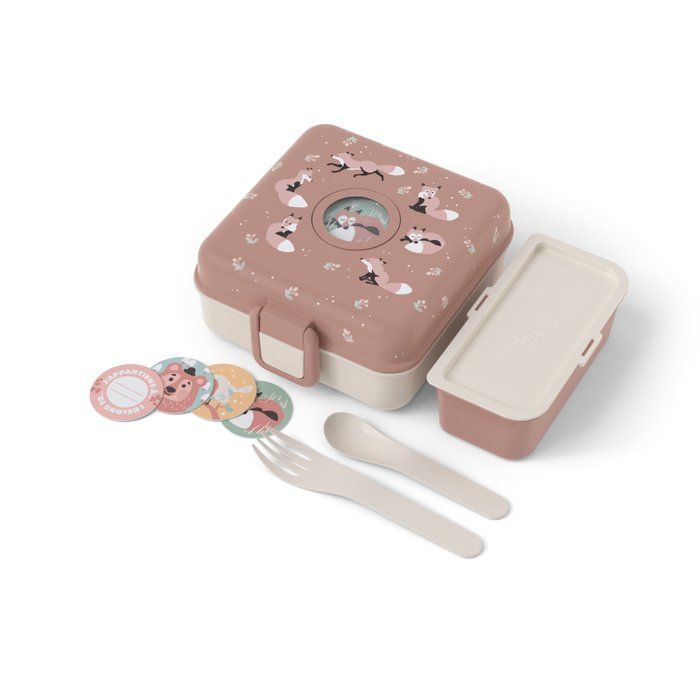 Lunch Box Enfant Snacky Fox avec Couverts - MONBENTO