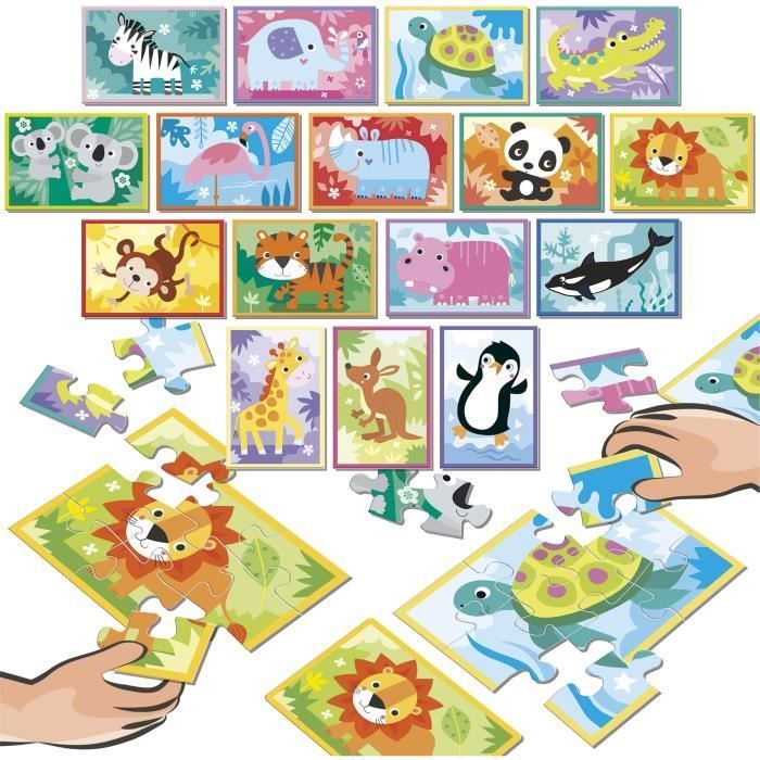 Image secondaire de Puzzle - EDUCA - Battle Jr Animals - 16 puzzles - 9 pièces par puzzle - Pour enfants à partir de 4 ans