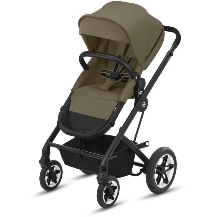 CBX BY CYBEX Poussette duo Talos S - Des la naissance - Jusqu'a 22kg - Dossier inclinable - Roues increvables - Black classic/beige