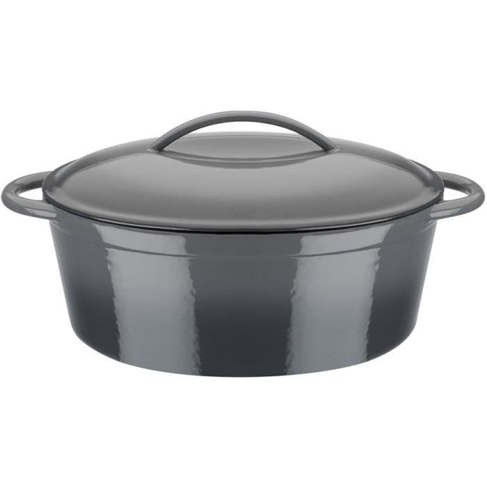 Casseruola in ghisa massiccia - GSW - GREY SHADOW - 33 x 25 cm - Ovale - Induzione - Grigio