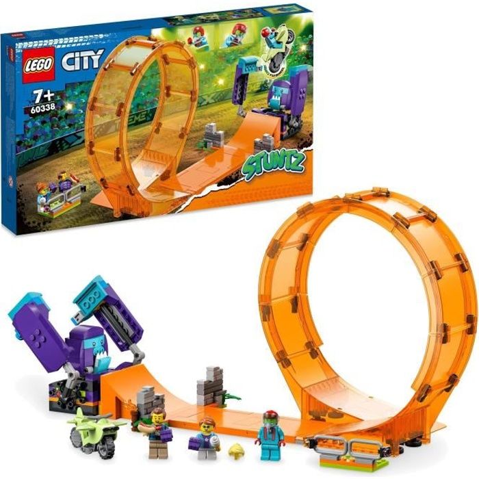 LEGO 60338 City Stuntz Le Looping du Chimpanzé Cogneur, Figurines de Cascadeur Stuntz, Jouet Moto de Cascade, Enfants Des 7 Ans