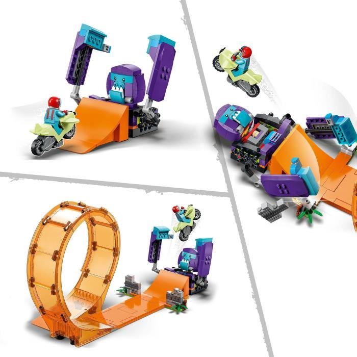 LEGO 60338 City Stuntz Le Looping du Chimpanzé Cogneur, Figurines de Cascadeur Stuntz, Jouet Moto de Cascade, Enfants Des 7 Ans