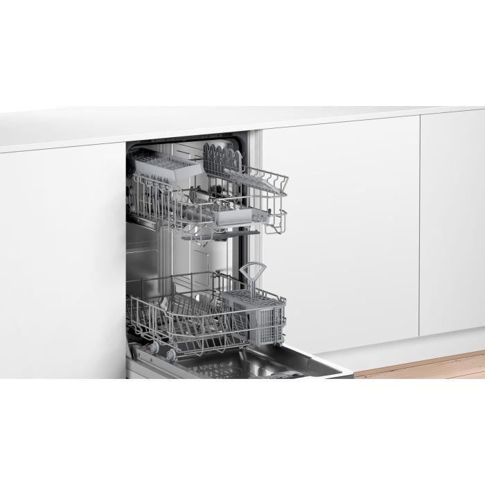 Lave-vaisselle tout intégrable BOSCH SPI2IKS10E SER2 - 9 couverts - Induction - L45cm - Home Connect - 48 dB - Bandeau Inox