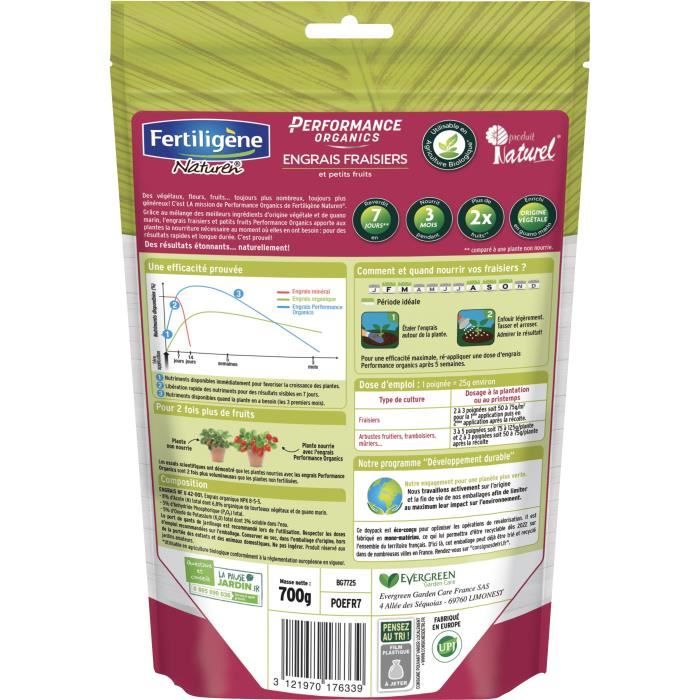 Image secondaire de FERTILIGENE Engrais Performance Organics Fraisiers et Petits Fruits - 700 g