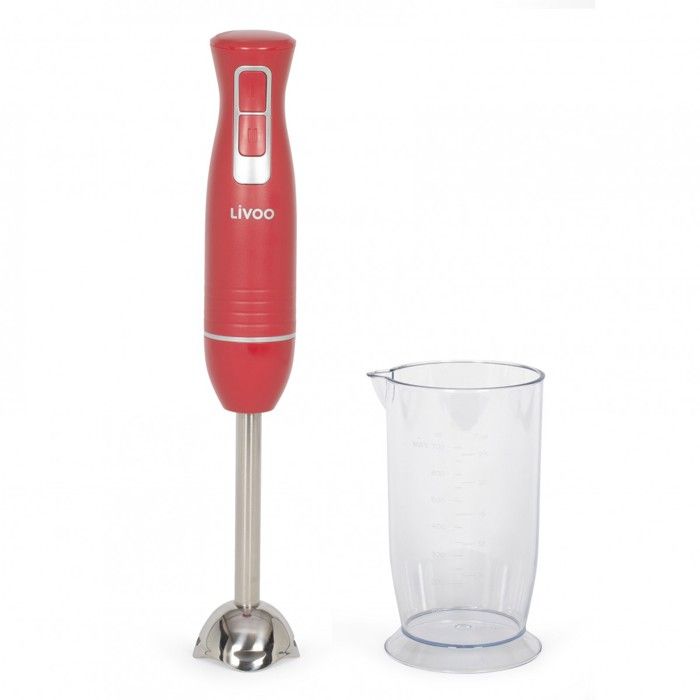 Mixeur plongeant - LIVOO - DOP245R - 400 W - 2 vitesses - Rouge chili