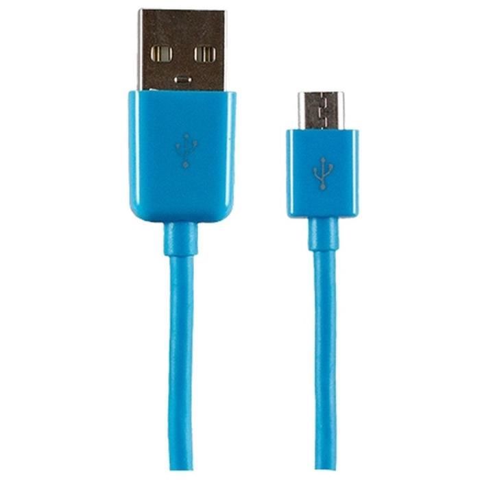 APM Cordon USB 2.0 USB-A/Micro USB - Mâle/Mâle - Bleu - 1m