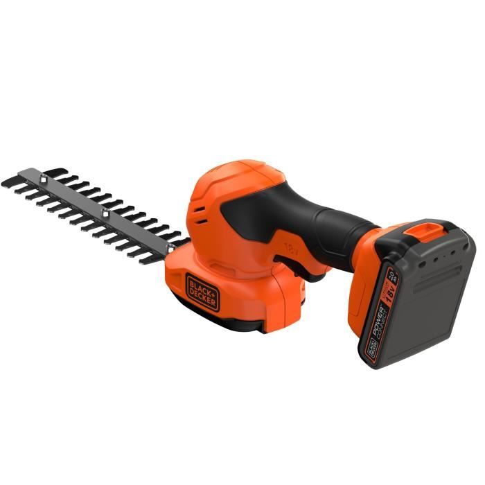 Sculpte-haies et cisaille a gazon sans fil + batterie 2Ah + chargeur - BLACK&DECKER - BCSS18D1-QW - 18V