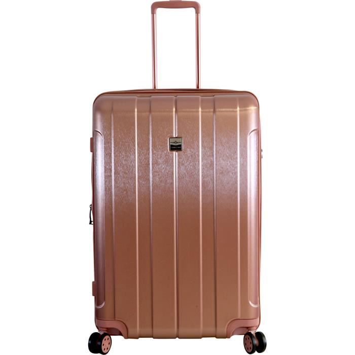 FRANCE BAG Valise 8 Roues Extensible Cadenas TSA Polycarbonate/ABS Vieux Rose