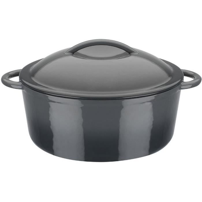 Pentola in ghisa solida - GSW - GREY SHADOW - 24 cm - Rotonda - Induzione - Grigio
