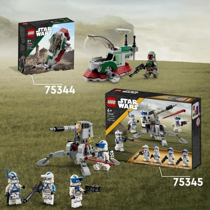 LEGO Star Wars 75345 Pack de Combat des Clone Troopers de la 501eme Légion, Jouet avec Canon