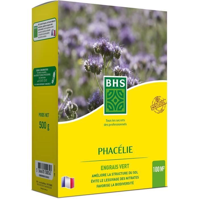 Phacélie - BHS - 500g | 100 m² | Croissance rapide, résiste a la sécheresse.