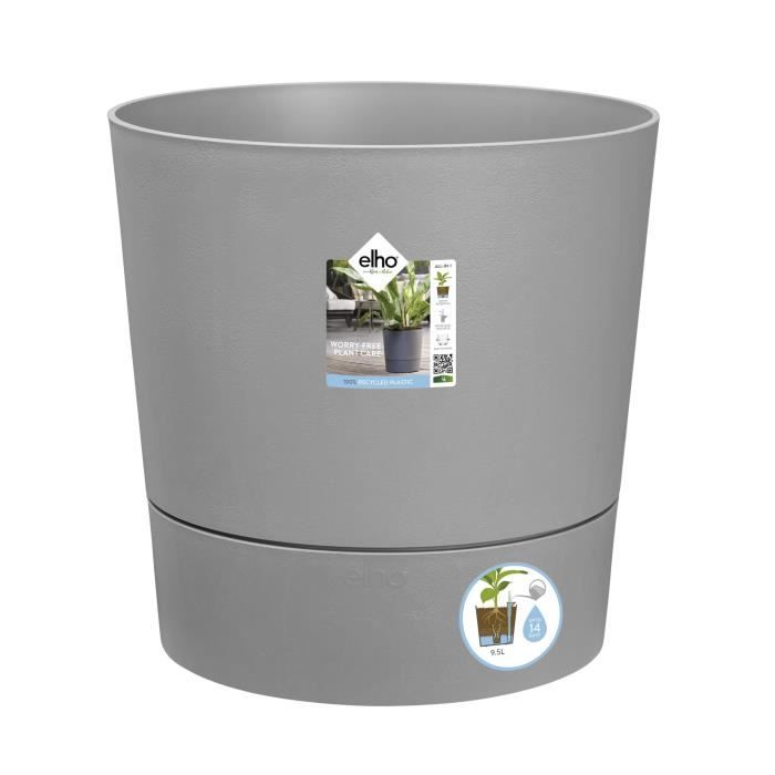 ELHO - Vaso da fiori - Greensense Aqua Care Round 43 - Cemento chiaro - Interno/esterno - Ø 43 x H 42,5 cm