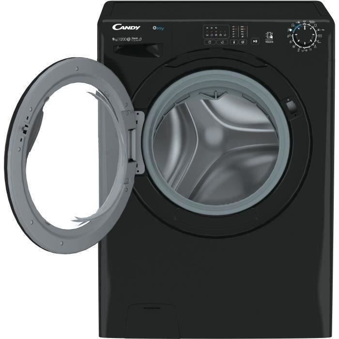 Lave-linge hublot CANDY EY1291DBBE/1-S - 9 kg - L60 cm - 1200 trs/min - Connecté - Prog rapides - Noir