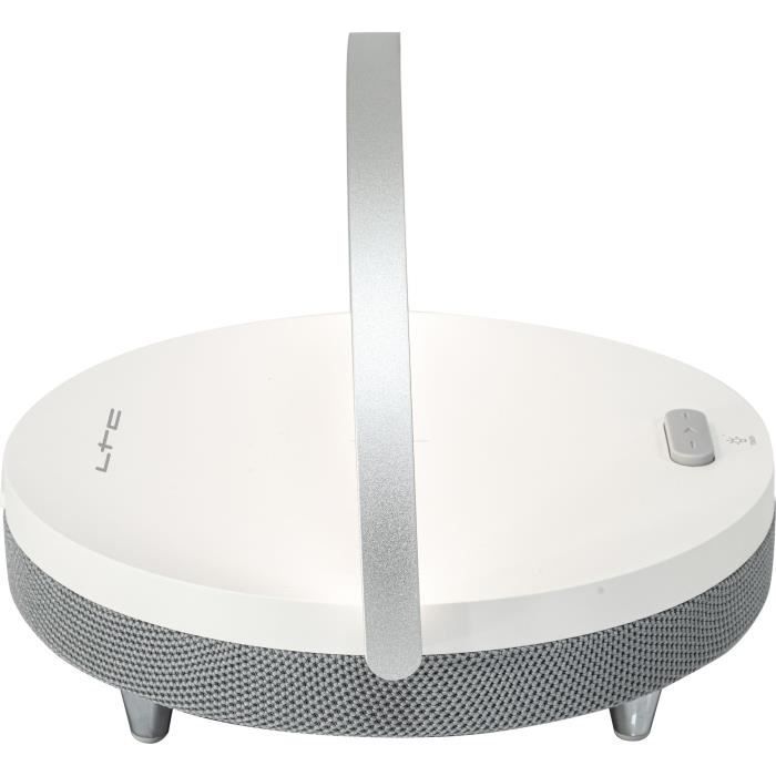 Enceinte Bluetooth lumineuse 5W - LTC - SMOOTH-LIGHT - Avec fonction chargeur a induction et kit main libre - Blanc et gris