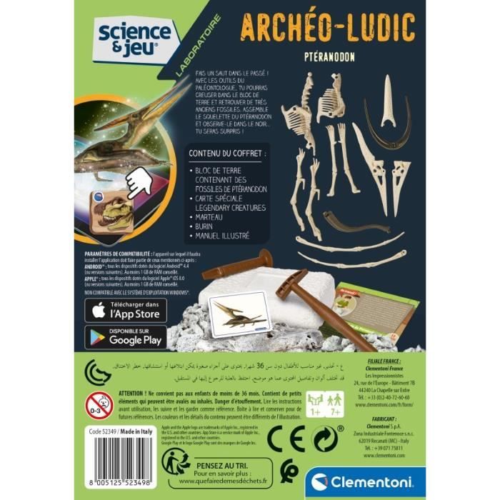 Clementoni - Science & Jeu - Archéo Ludic - Ptéranodon