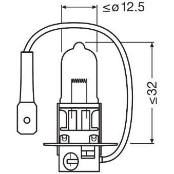 OSRAM Lampe de phare halogene Original H3